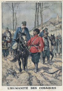 First World War 1914-1918 (War 14-18). Horses are lent to sick or injured Austrian prisoners of the Causac Army. In “” Le Petite Journal””, on 23/07/1916. Private Collection av Anonymous Anonymous