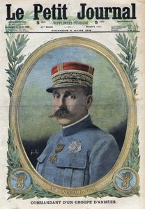 Første verdenskrig 1914-1918 (krig 14-18). Portrett av general Auguste Dubail (1851-1934). I "" Le Petite Journal"", 5/03/1916. Privat samling av Anonymous Anonymous
