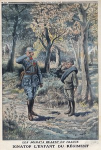 First World War 1914-1918 (War 14-18). The young Russian soldier Ignatof in a French army regiment. In “” Le Petité Journal””, on 21/05/1916. Private Collection av Anonymous Anonymous