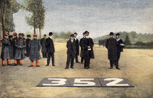 Fransk luftfart: Sporet av flyruter. Gravering. En av avisen "" Le petit parisien"" den 6/11/1910. Privat samling. av Anonymous Anonymous