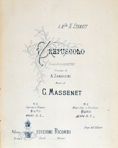 Frontispice of Crepuscule, pastoral dikt nr. 5 av Jules Massenet av Anonymous Anonymous