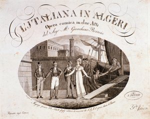 Frontispice av The Italian Girl in Alger, opera av Gioaccino Rossini av Anonymous Anonymous