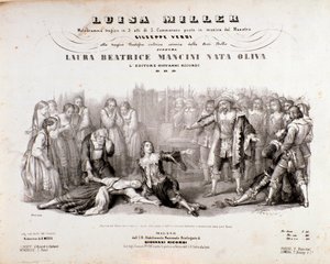 Frontispice av musikalsk partitur av Luisa Miller, opera av Giuseppe Verdi av Anonymous Anonymous