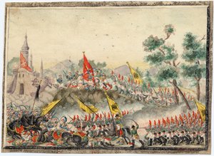 Guerre russo-turque de 1828-1829 - Russisk hær erobret Izmail (Ismail) festning i 1790 - Anonym - 1829 - Akvarell på papir - 19x26 - Privat samling av Anonymous Anonymous