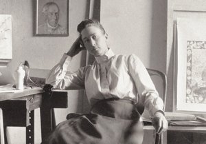 Hilma af Klint i hennes atelier på Hamngatan, Stockholm, ca. 1895 (fotografi) av Anonymous Anonymous