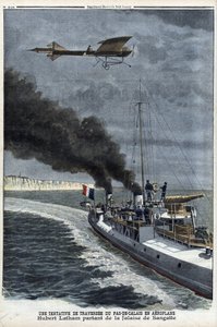 Hubert Latham (1883-1912), fransk flyger, forlot Sangatte i et monoplan 'Antoinette' for å prøve å krysse kanalen med fly, 19. juli av Anonymous Anonymous