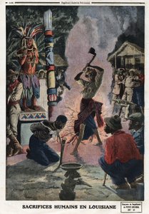 Menneskeofringer i Louisiana. Gravering i "" Le petit Journal"", 21.04.1912. Privat samling. av Anonymous Anonymous