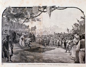 Illustrasjon for siste scene av The Mastersingers of Nuremberg av Wagner, for representasjonen i Teatro alla scala av Anonymous Anonymous