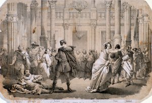 Illustrasjon av en maskert ball, opera av Giuseppe Verdi av Anonymous Anonymous