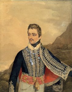 Jozef Antoni Poniatowski (1763-1813) - Prins Jozef Poniatowski - Anonym - 1807 - Akvarell, Gouache på papir - 26,5x21 - Privat samling av Anonymous Anonymous