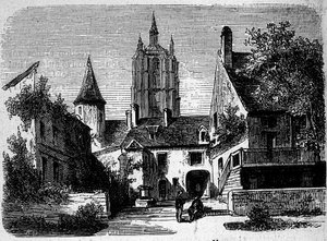 La maison au Mans av Paul Scarron (1610-1660), fransk forfatter. gravering fra 1800-tallet. av Anonymous Anonymous
