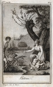 Leto, Letone, Latona, Engraving of 1819 in “” Lettres a Emilie sur la mythologie”” by Charles Albert Demoustier (1760-1801). Private collection. av Anonymous Anonymous