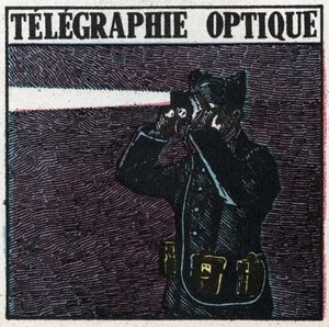 Lyssignaler: optisk telegrafi. Anonym illustrasjon av 1925. Privat samling. av Anonymous Anonymous