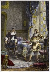 Louis XIV avskjediger Nicolas Fouquet - Louis XIV avskjediger finansinspektøren, Nicolas Fouquet - gravering fra "" L