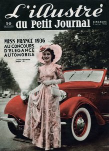 Lynne Lassal Miss France 1936 ved bilelegansekonkurransen. En av tidsskriftene "" L