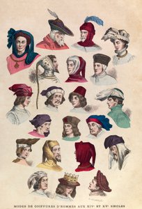 Herrefrisyrer på 1300- og 1400-tallet i Paris: Herrehatter og hodeplagg av Anonymous Anonymous
