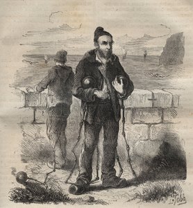 Militær dømt til fengselet i Toulon på 1800-tallet. Gravering i «Fangernes historie fra deres skapelse til i dag» (1877) av Pierre Zaccone (1817-1895) (Colonia Penale - Straffekoloni). Privat samling. av Anonymous Anonymous