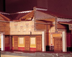Miniatyr av huset til den tragiske poeten i Pompei. av Anonymous Anonymous