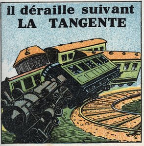 Bevegelser: tangent. Togavsporing. Anonym illustrasjon fra 1925. Privat samling. av Anonymous Anonymous