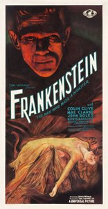 Filmplakat ""Frankenstein"" - Anonym. Fargelitografi