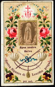 Vår Frue av Lourdes fromt bilde. Privat samling fra 1900-tallet av Anonymous Anonymous