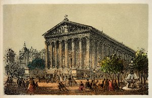 Paris 1874: La Madeleine-kirken, privat samling av Anonymous Anonymous