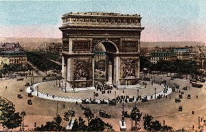 Paris: utsikt over Triumfbuen og graven til den ukjente soldaten på Place de l