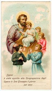 Fromt bilde: Congregation of St Joseph Workers (kromolitografi) av Anonymous Anonymous