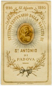 Fromme bilde: Hellig bilde som feirer fødselsdagen til den hellige Antonius av Padua av Anonymous Anonymous