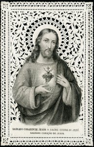 Fromt bilde: Jesus med hellig hjerte (gravering) av Anonymous Anonymous