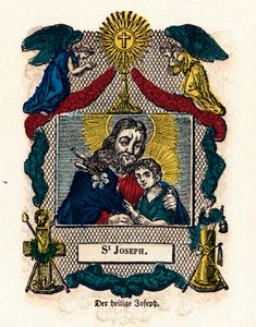 Fromt bilde: Saint Joseph. Gravering av 1800-tallets privatsamling av Anonymous Anonymous