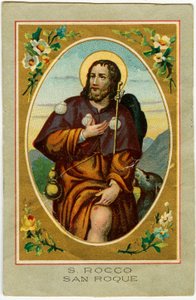 Fromt bilde: San Rocco påkalte mot pesten (kromolitografi) av Anonymous Anonymous