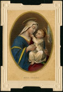 Fromt bilde: Jomfru Maria med Jesus (gravering) av Anonymous Anonymous