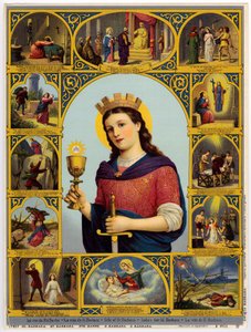 Fromt bilde: livet til Saint Barbara (kromolitografi) av Anonymous Anonymous