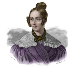 Portrett av Mademoiselle Didion (Barbe Francoise Madeleine Didion) (Barbe-Francoise-Madeleine) (1798-1836) i "" Portretter og historie om nyttige menn: menn og kvinner i alle land og alle forhold, som har ervervet rettigheter til anerkjennelse av h. av Anonymous Anonymous