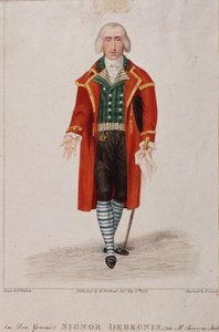 Portrett av Don Geronio tolket av Dennis, karakter fra The turk in Italy, opera av Gioachino Rossini av Anonymous Anonymous