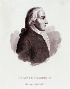 Portrett av Francesco Durante (1684-1755) italiensk komponist etter maling. 1800-tallet. Milanesisk privatsamling av Anonymous Anonymous
