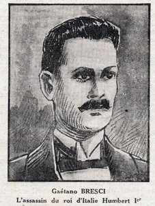 Portrait of Gaetano Bresci (1869-1901), Italian anarchist who murdered King Humbert 1st (Umberto I av Anonymous Anonymous