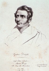 Portrett av Gaetano Donizetti (gravering av Anonymous Anonymous