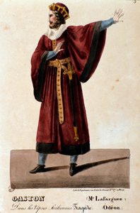 Portrett av Gaston tolket av Lafargues i The Sicilian Vespers (I vespri siciliani) opera av Giuseppe Verdi av Anonymous Anonymous