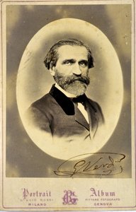 Portrett av Giuseppe Verdi (1813-1901), italiensk komponist. ca 1850.Privat samling.Milan av Anonymous Anonymous