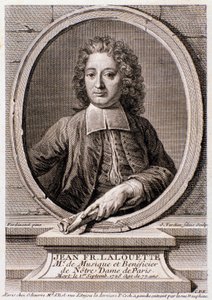 Portrett av Jean Francois Lalouette (1651-1728) engelsk komponist og regissør Gravering. 18. århundre. Milanesisk privatsamling av Anonymous Anonymous