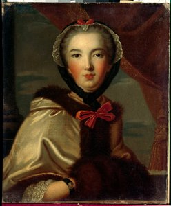 Portrett av Louise Henriette de Bourbon Conti, Mademoiselle de Conti, hertuginne av Orleans (1752-1759) Anonymt maleri fra 1700-tallet. Dim. 0,7x0,6 m Versailles, musee du chateau. av Anonymous Anonymous