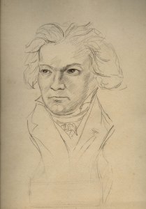 Portrait of Ludwig van Beethoven (1770-1827) German composer - anonymous drawing from the beginning of the 20th century - Private collection - av Anonymous Anonymous