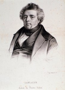 Portrett av Luigi Lablache (1794-1858) italiensk og fransk operasanger Gravering. 1800-tallet. Milanesisk privatsamling av Anonymous Anonymous