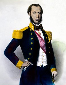 Portrett av Maximilian I (Ferdinand Maximilian Joseph, keiserprins og erkehertug av Østerrike, kongelig prins av Ungarn og Boheme), keiser av Mexico (1832-1867) Gravering fra 1800-tallet. Privat samling av Anonymous Anonymous