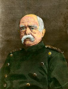 Portrett av Otto Von Bismarck (1815-1898) kansler i Preussen. Gravering av 1800-tallets privatsamling av Anonymous Anonymous