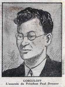 Portrait of Paul Gorgulov or Gorguloff (1895-1932), assassin of French president Paul Doumer (1857-1932). Engraving in “” L