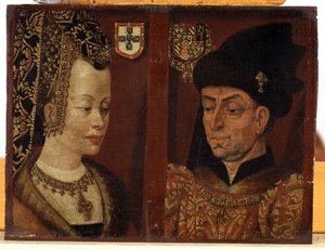Portrett av Filip den gode og Isabella av Portugal, ca. 1550 (olje på panel) av Anonymous Anonymous
