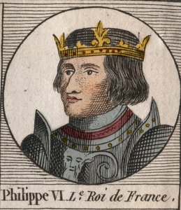Portrett av Philippe VI av Valois (1294 - 1350), konge av Frankrike - Filip VI av Valois (1293-1350) konge av Frankrike - gravering fra "Instruction sur l